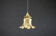 Old tulip suspension painted gold with new brass