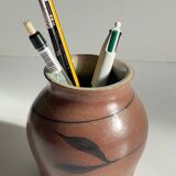 Vase artisanal signed stoneware vintage