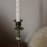 Brass alabaster torch candle holder