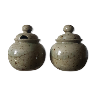 Pair of sandstone pot