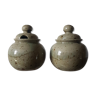 Pair of sandstone pot