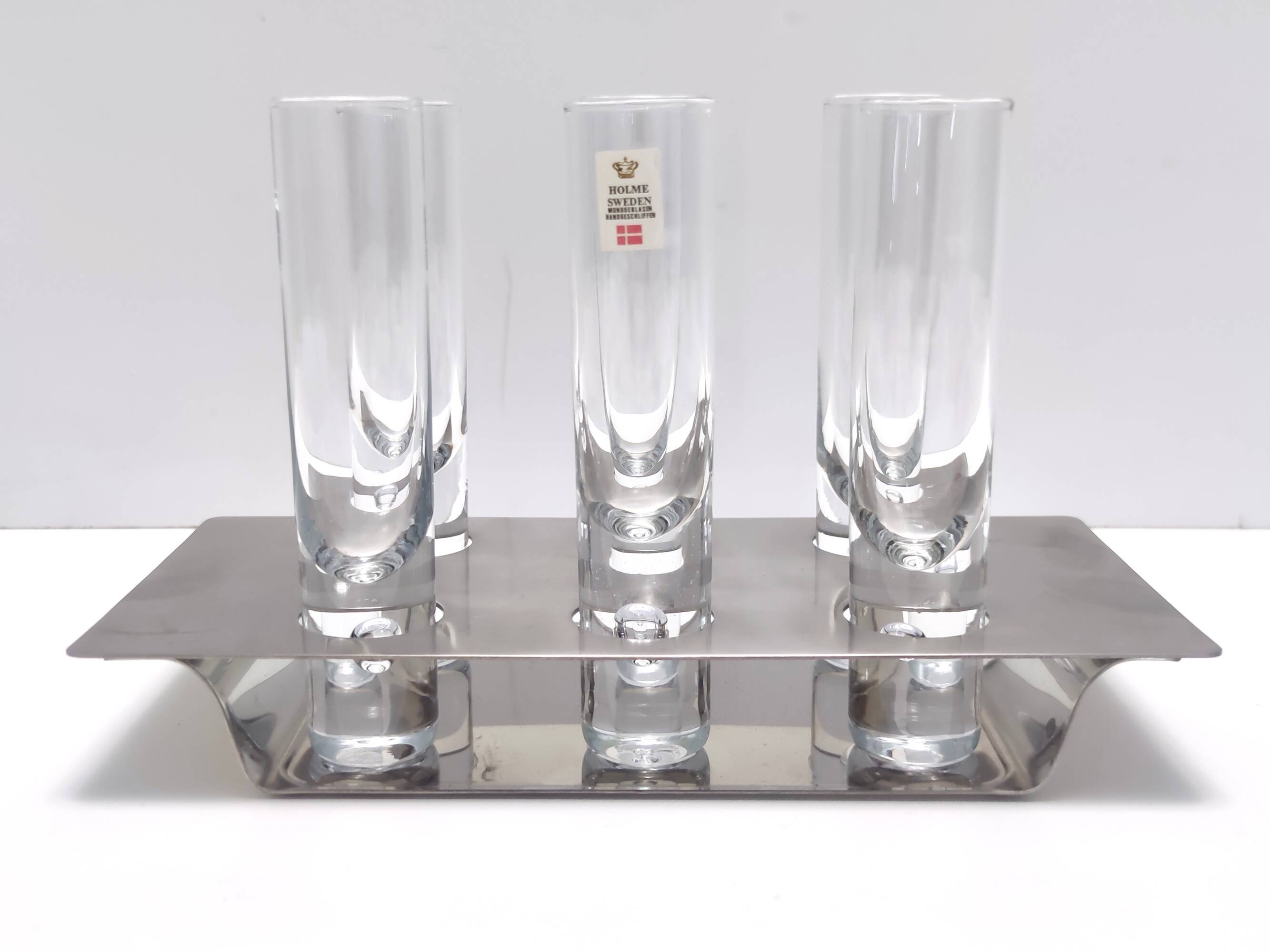 Ensemble de boissons à liqueur en acier et en verre par Holme Sweden