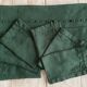 Old tablecloth & its 6 pine-green tinted towels "the forest" - linen - 175x210 cm