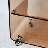 Desserte a roulettes vintage 1970 en plexiglass michel dumas