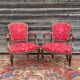 Pair of armchairs in natural wood style Louis XV XIXth century