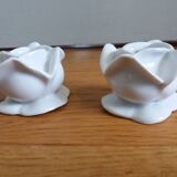 Porcelain pink flower candle holders