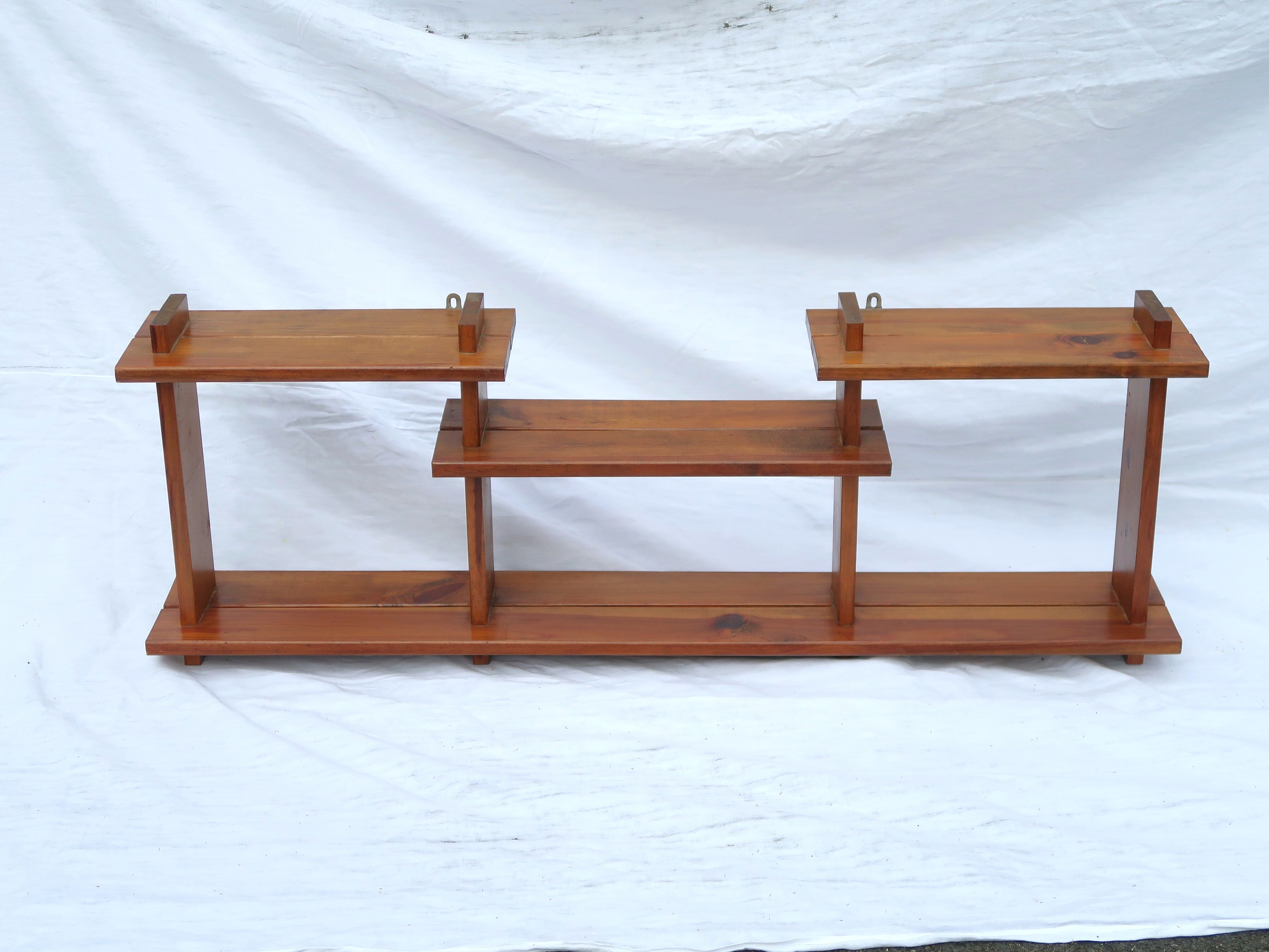 Vintage solid pine wall shelf