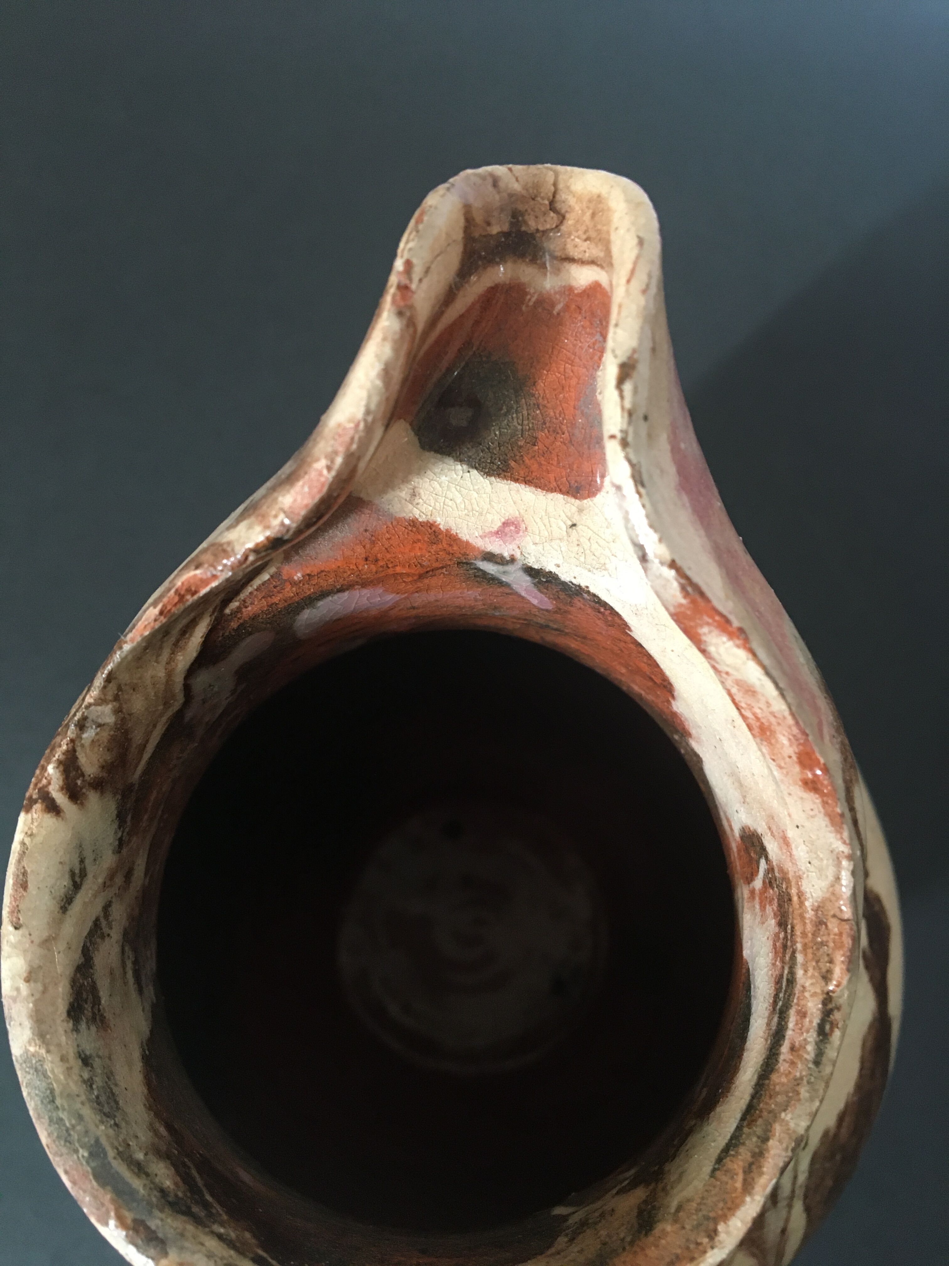 Glazed terracotta carafe