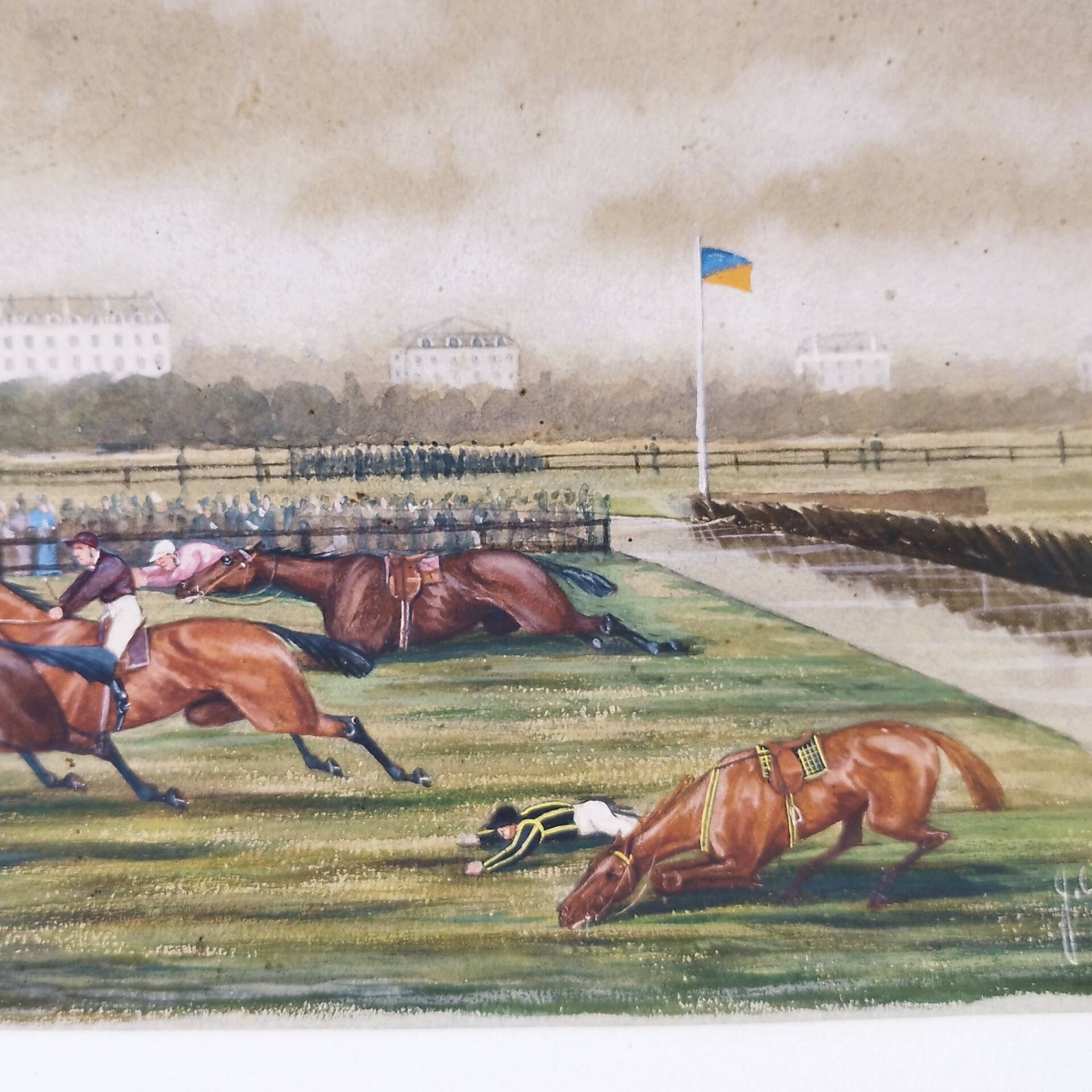 Horse racing gouache painting John Grant