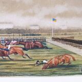 Peinture gouache course hippique John Grant