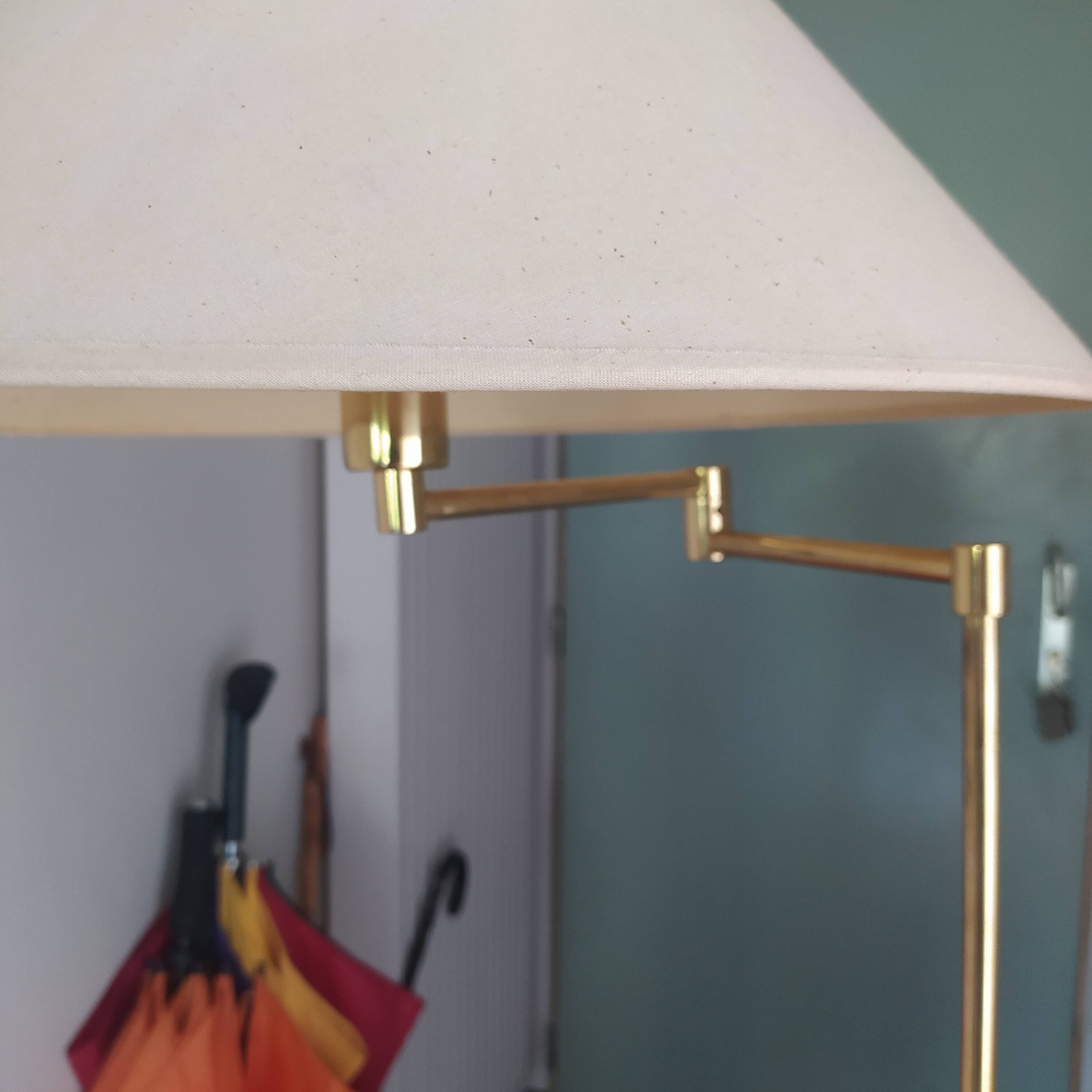 70s brass reading lamp with articulated arm Germany