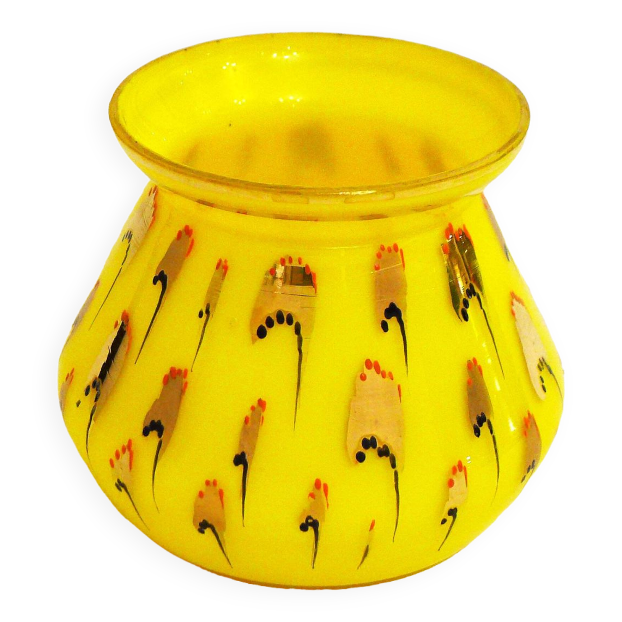 Yellow opaline Art Deco vase