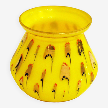 Vase Art déco opalin jaune