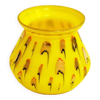 Yellow opaline Art Deco vase