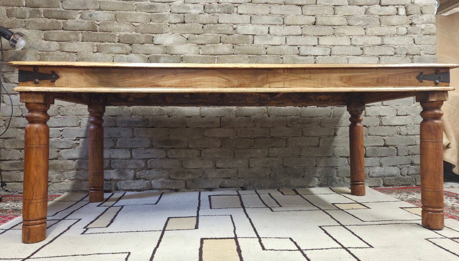 Large solid wood dining table