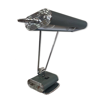 Vintage desk lamp – Art Deco style in chrome and green