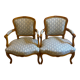 Paire de fauteuils de style Louis XV tissu moderne