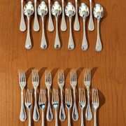 Christofle pearls, dessert cutlery 12 forks 12 spoons 17cm