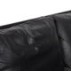 Danish design black leather and teak 3 seater sofa, 1960s