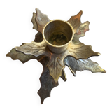 Brass leaf candle holder