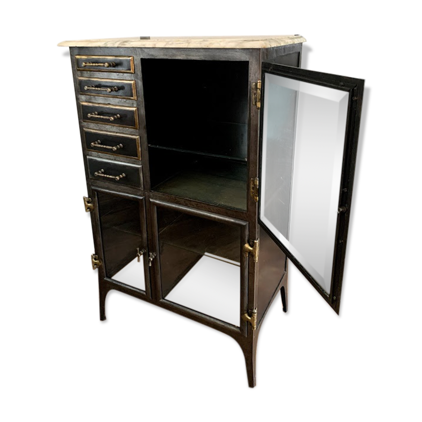 Armoire vitrine de dentiste fin 19ème