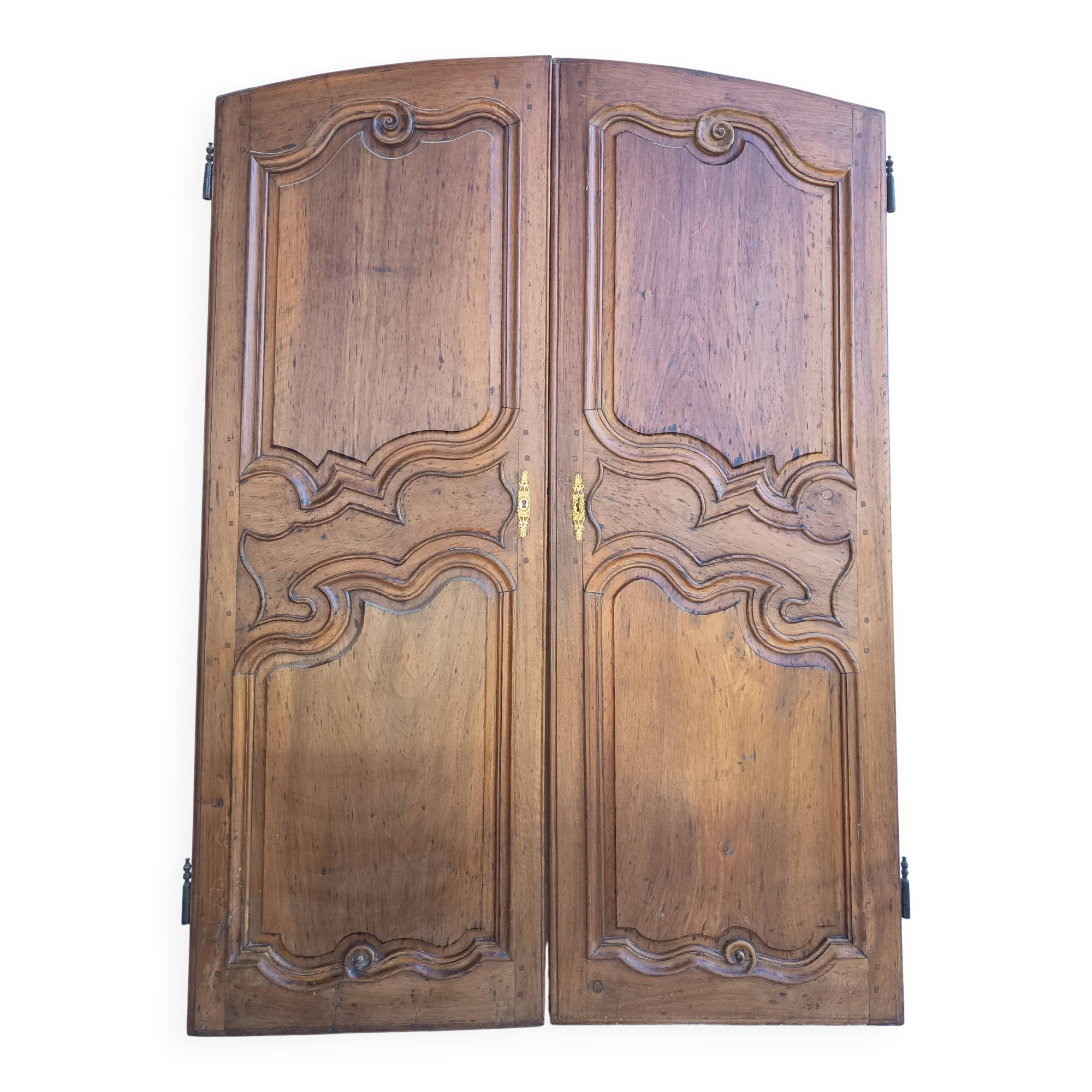 Louis XV walnut wardrobe doors