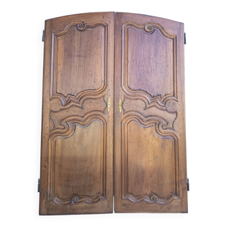 Louis XV walnut wardrobe doors