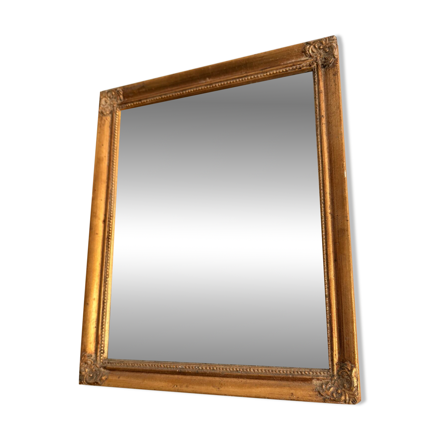 Antique Rectangular Carved Wooden Wall Mirror Louis XV XVI