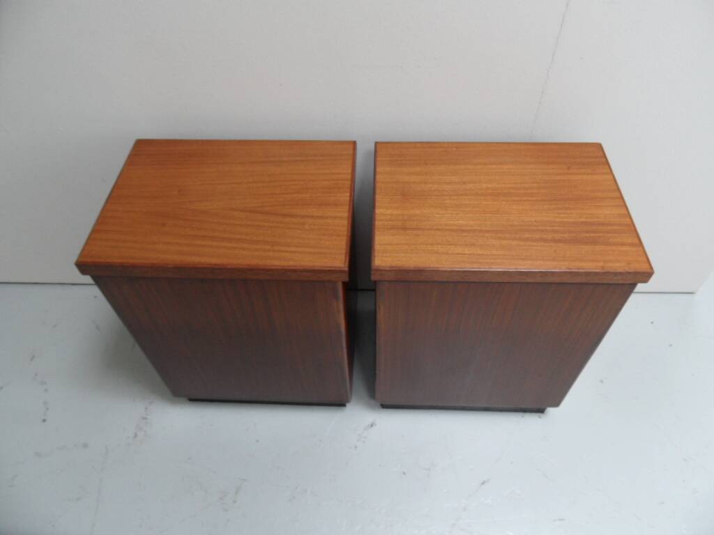 Mid century set of 2 mahogany filing cabinets