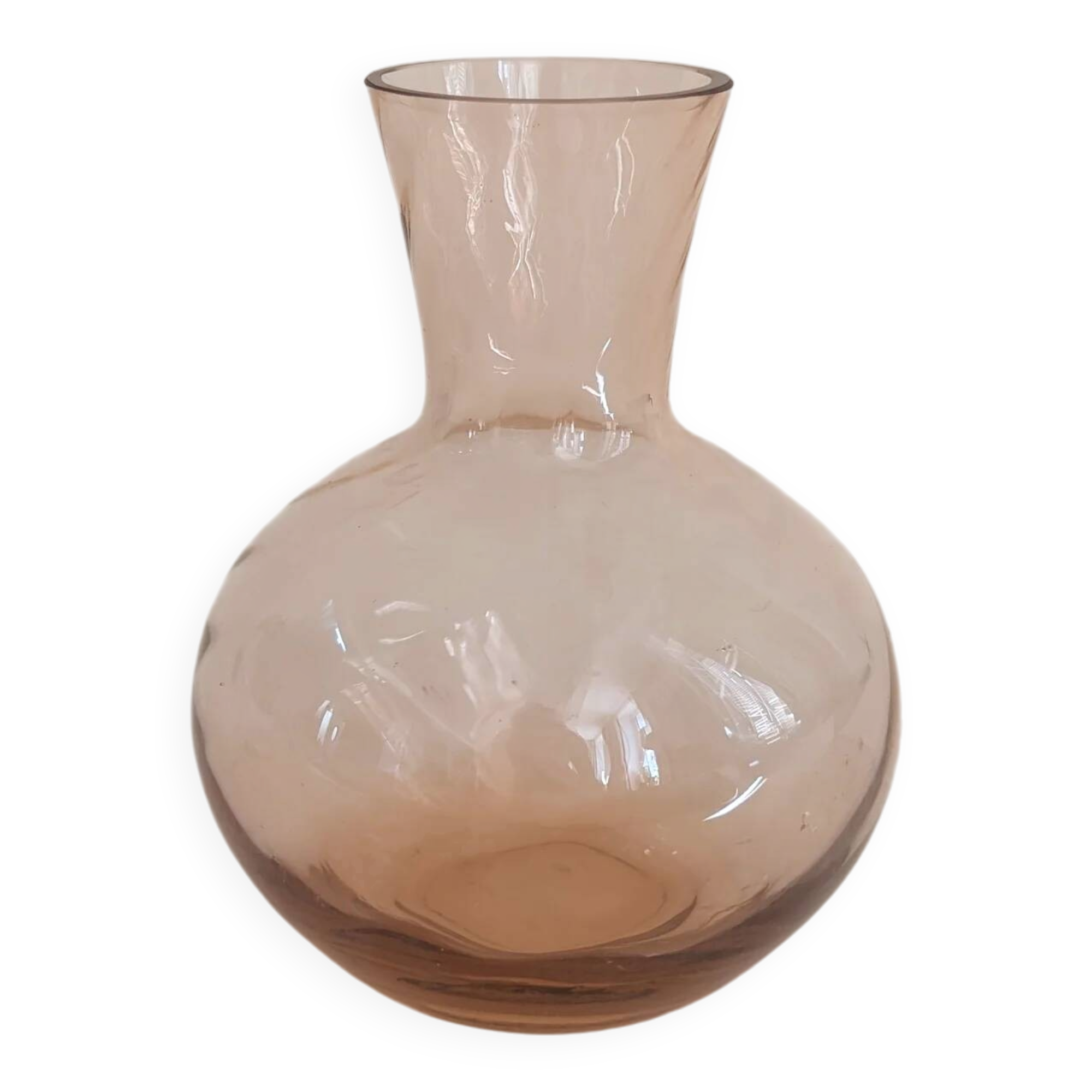 Pink glass carafe