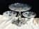 Art Deco two-tier fruit stand, Art Deco fruit bowl in glass/metal.