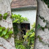 Ancien miroir forme libre rétroviseur vintage design 60 - 33,5 x 61 cm