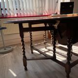 Old wooden round table
