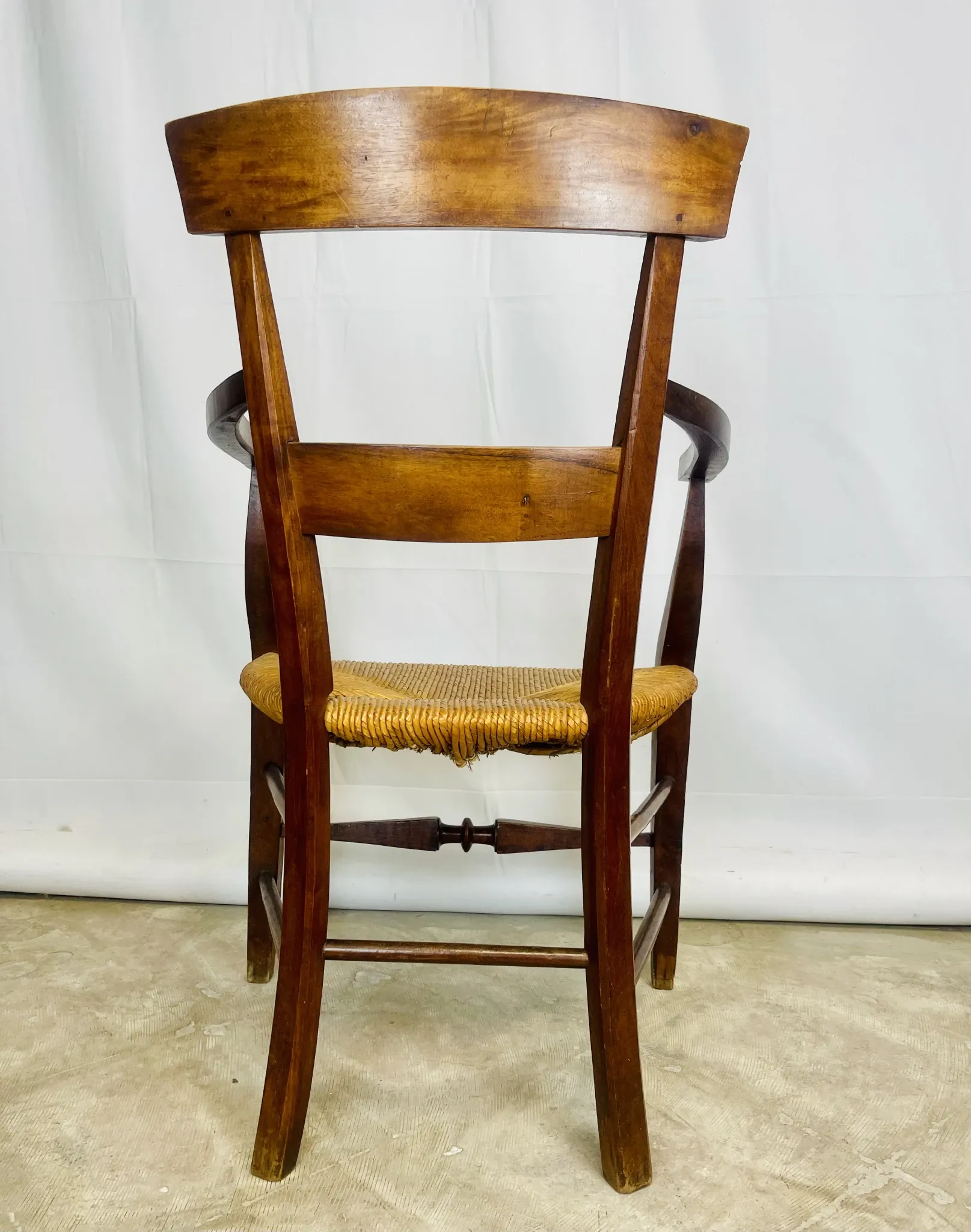 Pair of dissimilar walnut armchairs