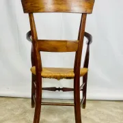 Pair of dissimilar walnut armchairs