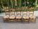 Set of 5 or 4 chic rustic traditional dining chairs with rush seats.