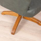 50s vintage swivel armchair in leather design anonima castelli