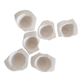 Six white stoneware sake glasses Denise Bresciani ceramics