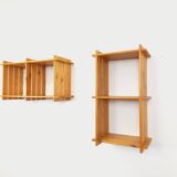 Pair of vintage pine wall shelves, from the 80s