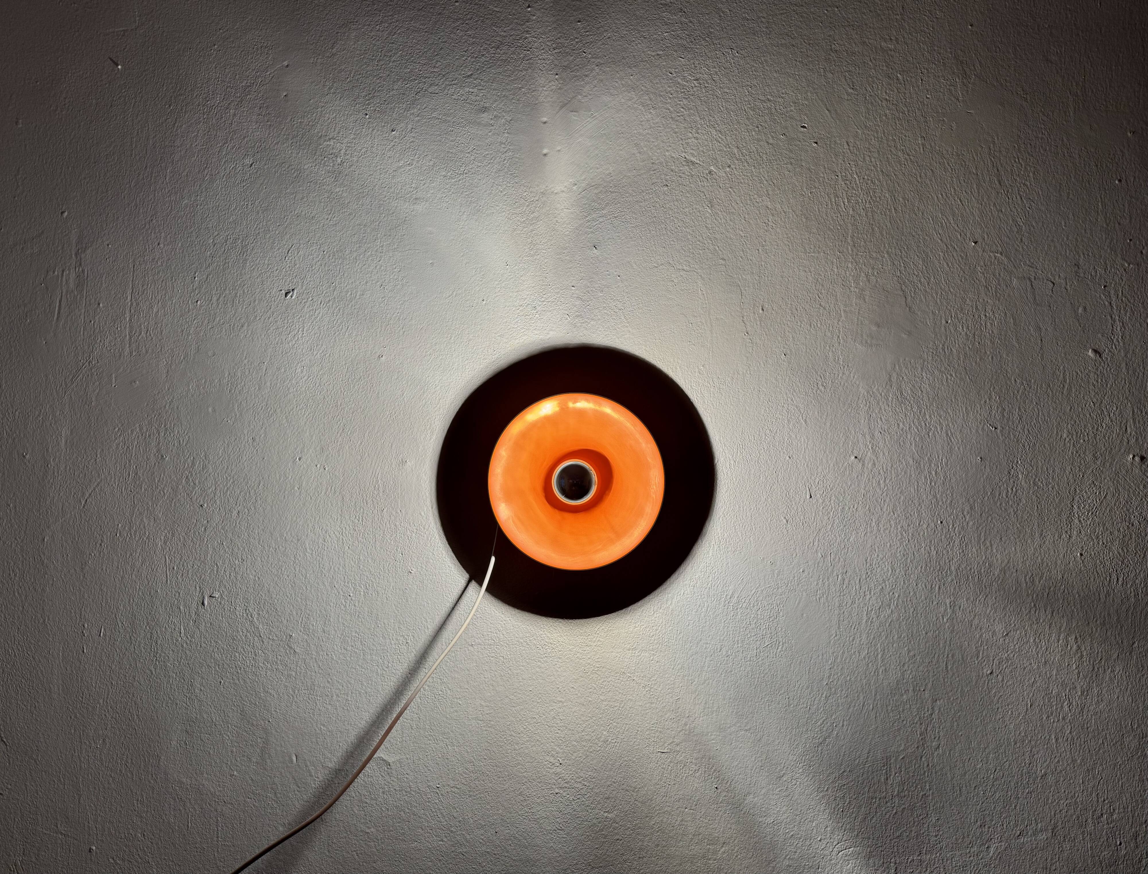 Orange 1970s Ufo Wall or Ceiling Lamp from Staff