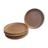 6 flat plates in stoneware