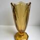 Amber molded glass vase 70s