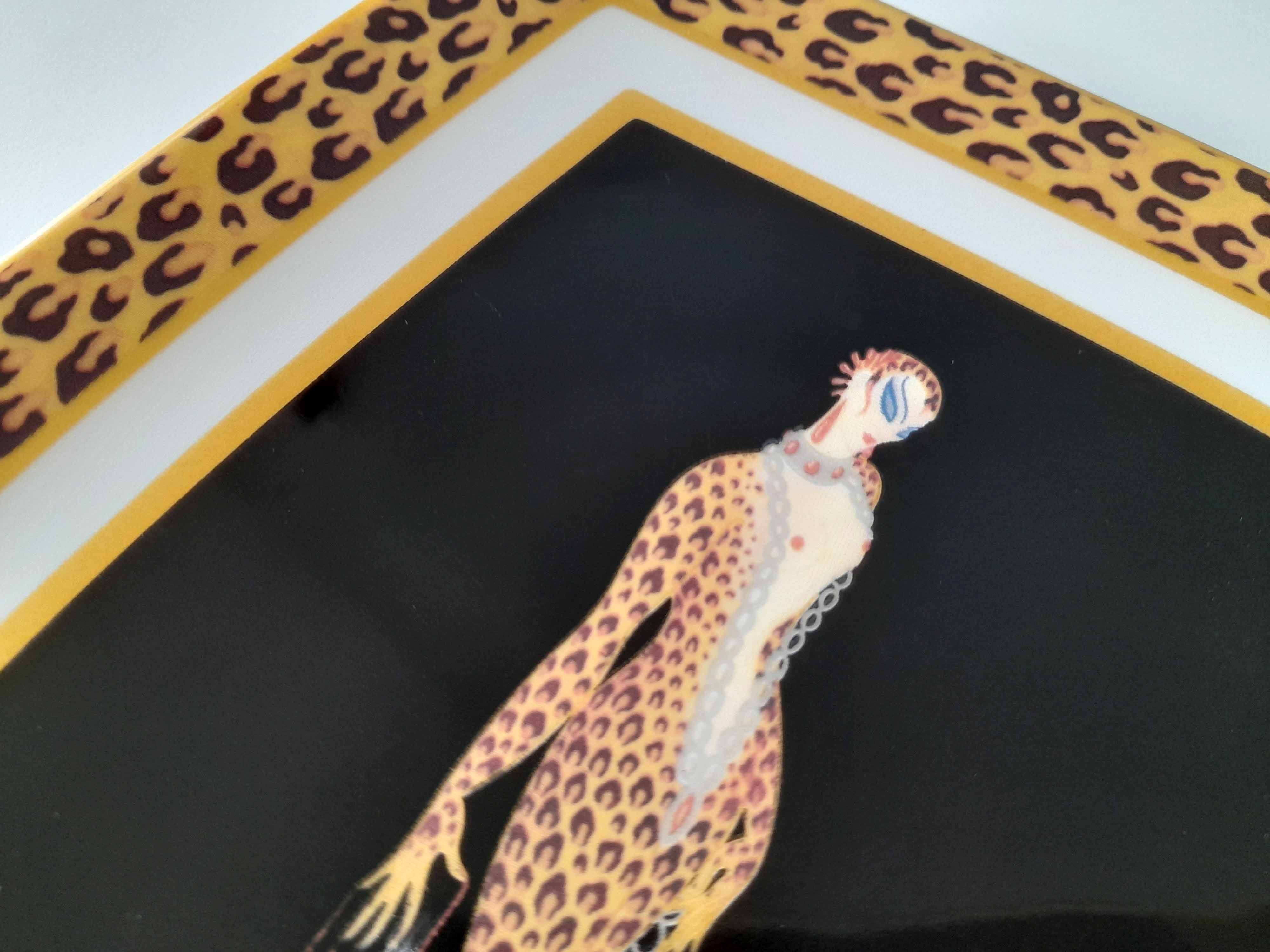 Art deco plate with erte drawing