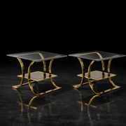Vintage Mid-Century Italian Modern Glass Coffee Tables, 1960s, Set of 2