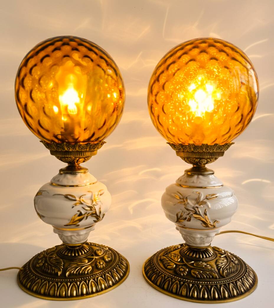 Set of French Hollywood Regency lamps