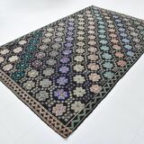Blue & Black Handmade Wool Kilim Rug, 194x305Cm