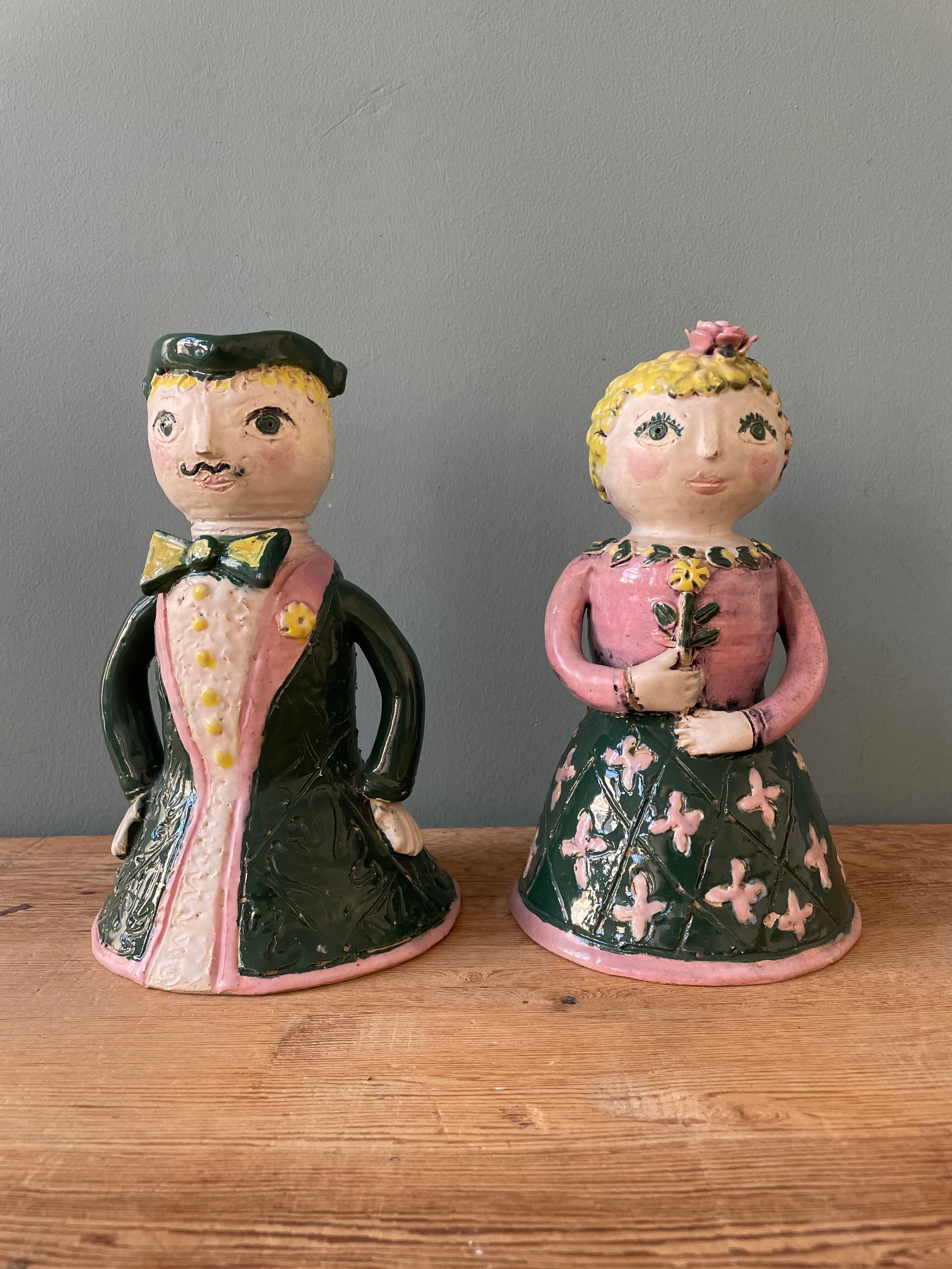 Pair of earthenware sconces signed Borderie - Szekely