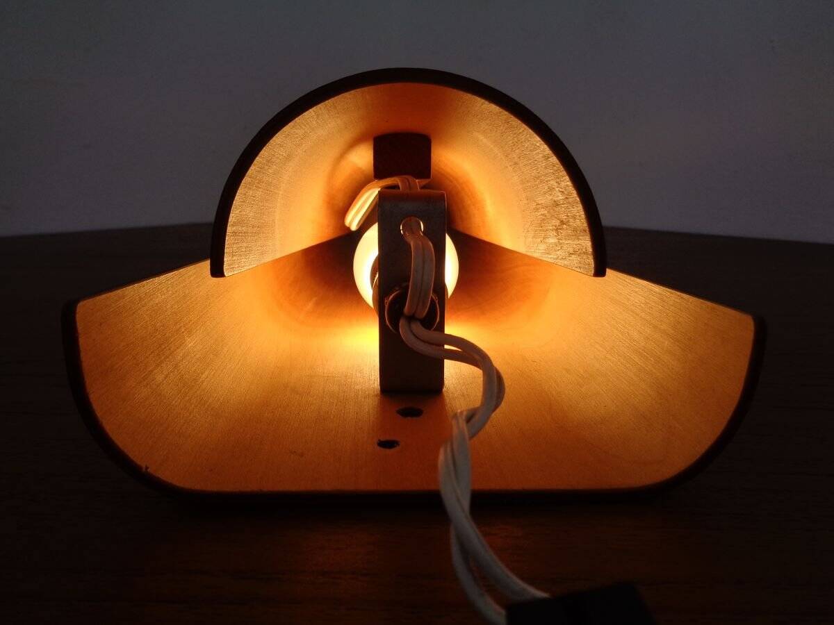 Danish Teak Wall Lamp, 1950s