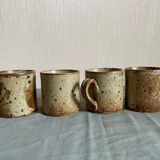 Set of 4 stoneware mugs