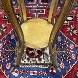 Gilded wooden stool with marble top - made in the 70s